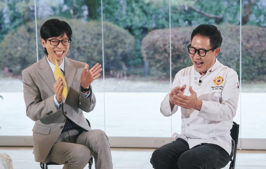 ▲ 유재석(왼쪽), 임성근 셰프. 출처| '유퀴즈' SNS