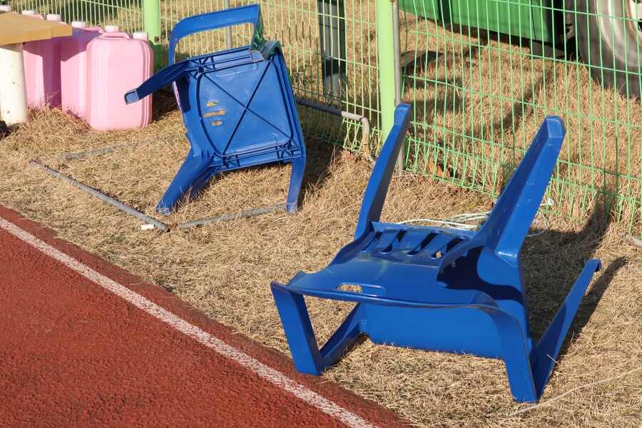 ▲ 1,2학년대학축구연맹전이 열리고 있는 경북 김천은 바람이 경기 흐름에 변수로 작용 중이다. ⓒ한국대학축구연맹