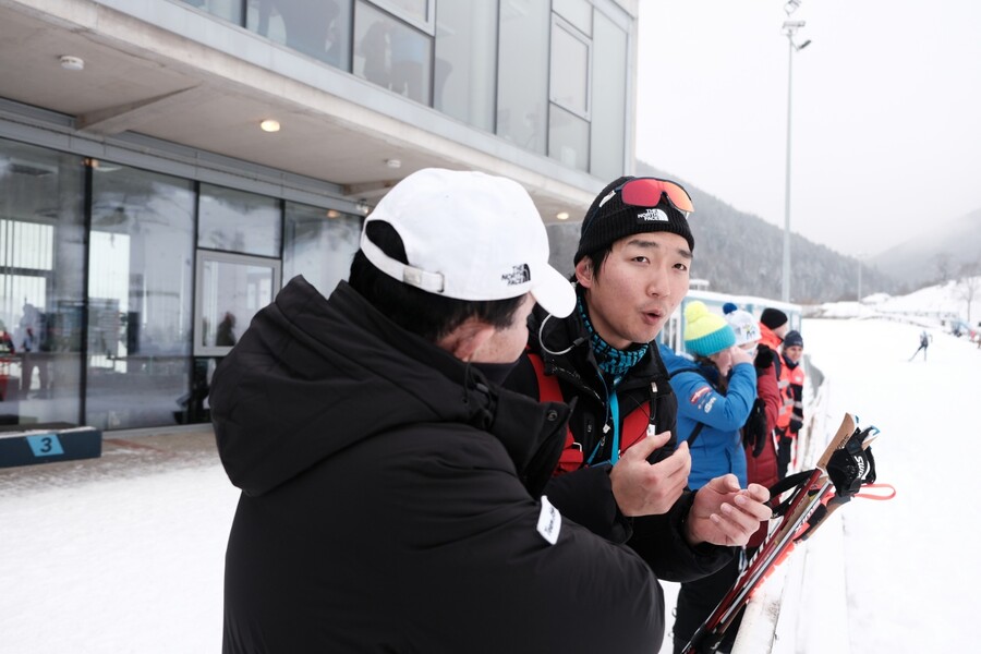 경기장을 찾은 이혁렬 회장 ⓒ대한바이애슬론연맹
