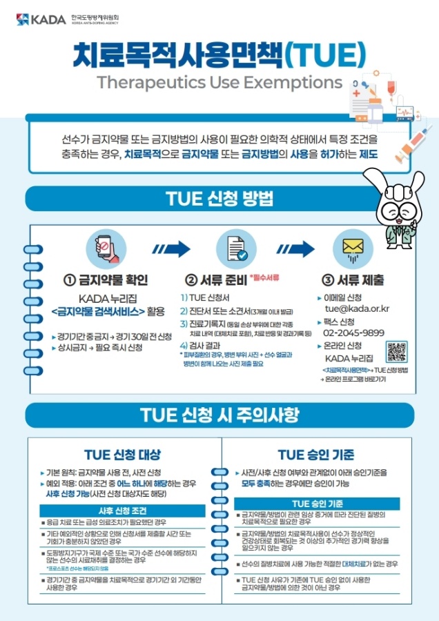 KADA, TUE 제도 통해 선수의 ‘치료권 보장’ 및 ‘공정한 스포츠’ 환경 조성