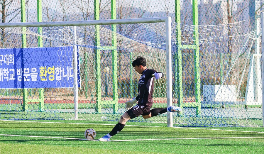 ▲ 상지대 골키퍼 김범수. ⓒ한국대학축구연맹