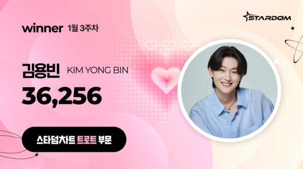 김용빈, '스타덤 차트' 트로트부문 8주연속 1위…강문경 2위, 김준수 3위