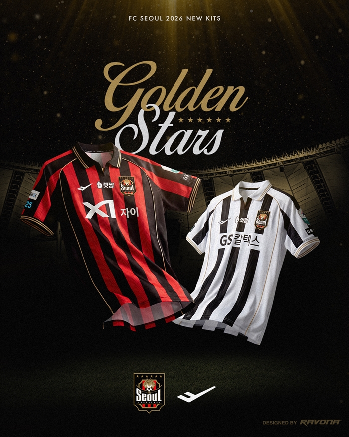 ▲ “가슴 위에 새긴 FC서울 자부심!” FC서울, 2026시즌 유니폼 ‘Golden Stars’ 발표. ‘Grow with uS, GS’ GS스포츠 프로축구단 FC서울(이하 FC서울)이 2026시즌을 맞아  FC서울의 자부심과 새로운 도약의 의지를 담은 신규 유니폼 ‘Golden Stars’를 발표했다.