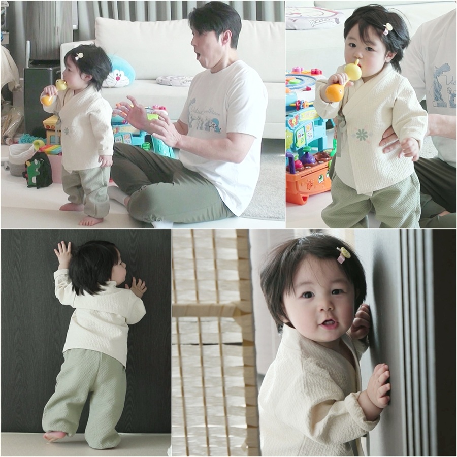 심형탁子 하루, 클수록 '정국 닮은꼴' 母 판박이 얼굴 '아이돌美 폭발'
