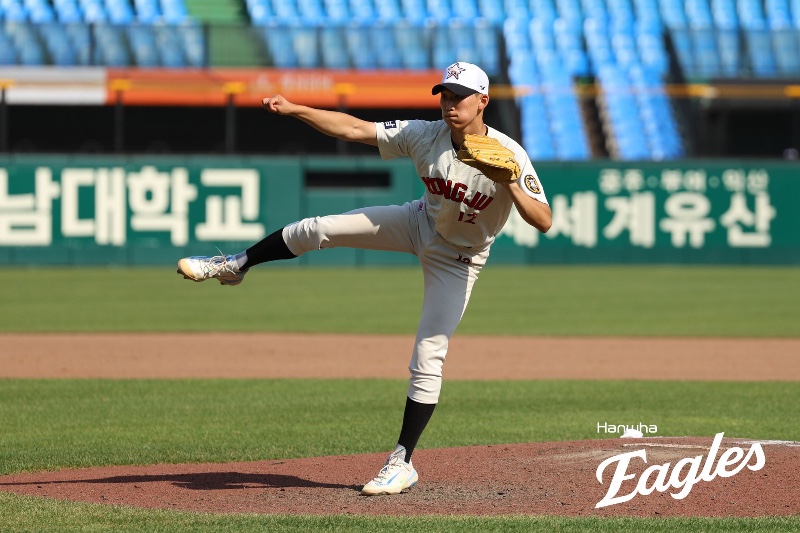 ▲ 공주고 시절의 양수호. 양수호는 위력적인 RPM 및 패스트볼의 좋은 움직임을 가지고 있어 향후 성장 가능성이 높다는 평가를 받는다 ⓒ 한화 이글스