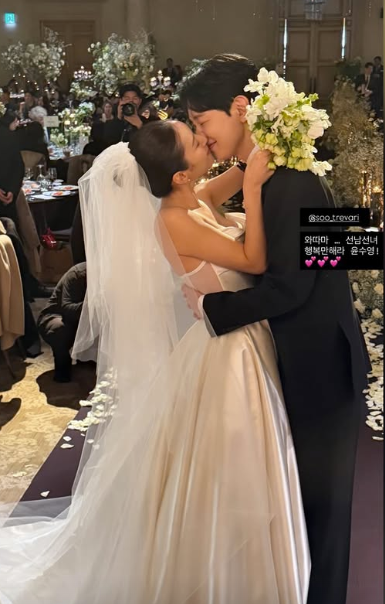 '혼전임신' 김지영, ♥윤수영 대표와 결혼 소감 "멋진 아줌마 되어 돌아올게요"