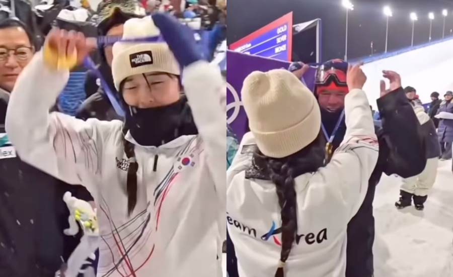 "아무도 알아봐주지 않던 나의 12살 당신은 날 믿어줬다" 최가온, 코치 목에 금메달 걸며 감사함 표시