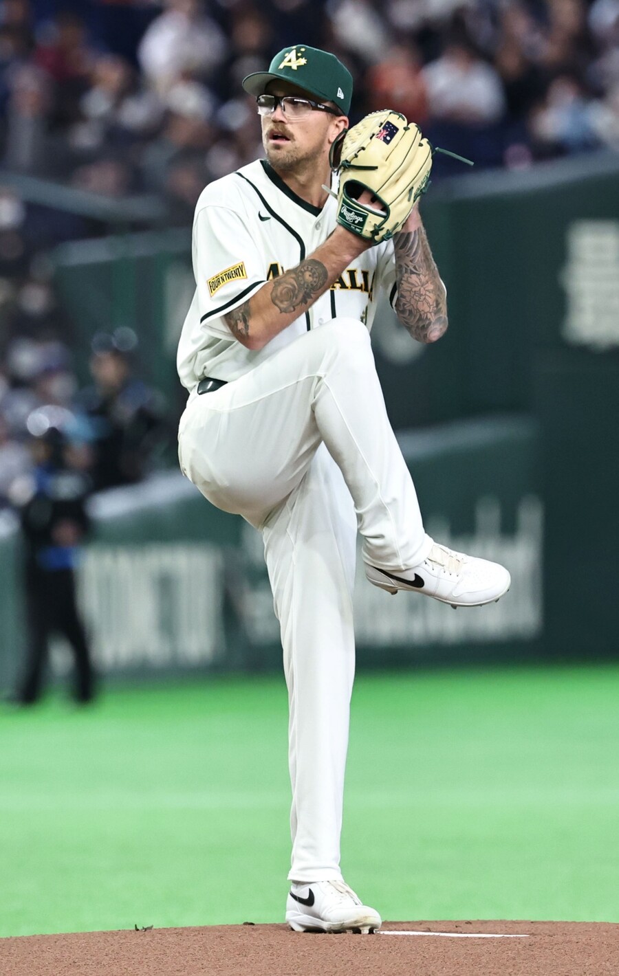 ▲ 호주 대표로 월드베이스볼클래식(WBC)에 출전해 한국을 상대로 마운드에 올랐으나 문보경에 투런홈런을 내주는 등 2이닝도 채 막아내지 못하고 강판된 라클란 웰스 ⓒ연합뉴스