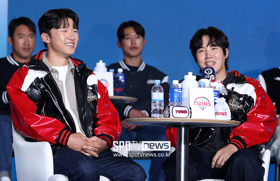 ▲ 박해민 임찬규 ⓒ곽혜미 기자