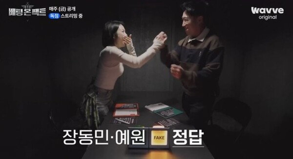 ▲ '베팅 온 팩트'에서 한 팀이 된 장동민 예원. 출처ㅣ웨이브