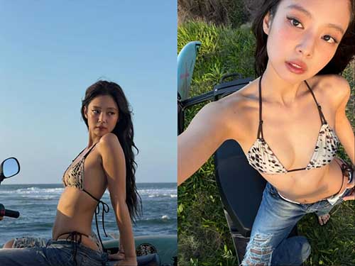 블랙핑크 제니, 가릴 곳만 가린 파격 비키니…해변 압도하는 완벽 자태