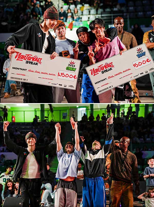 ▲ 진조크루가 프랑스에서 열린 세계적인 브레이킹 대회 '2026 Nanterious Break World Final'에서 단체전과 개인전 모두 정상에 올랐다. 제공|진조크루