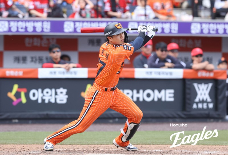 ▲ 이원석은 최근 선발 3경기에서 무려 10안타를 치며 올라온 타격감을 과시했다 ⓒ한화이글스