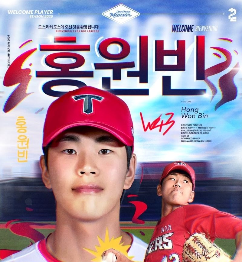 ▲ 은퇴한다며 KIA를 떠났지만 올 시즌을 앞두고 멕시칸리그 팀과 계약하며 큰 파장을 일으킨 홍원빈ⓒ테콜로테스 데 도스 라레도스