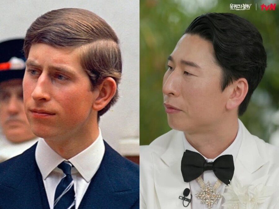 ▲ 찰스 3세(왼쪽)와 양상국. 출처| '유 퀴즈 온 더 블럭' 인스타그램