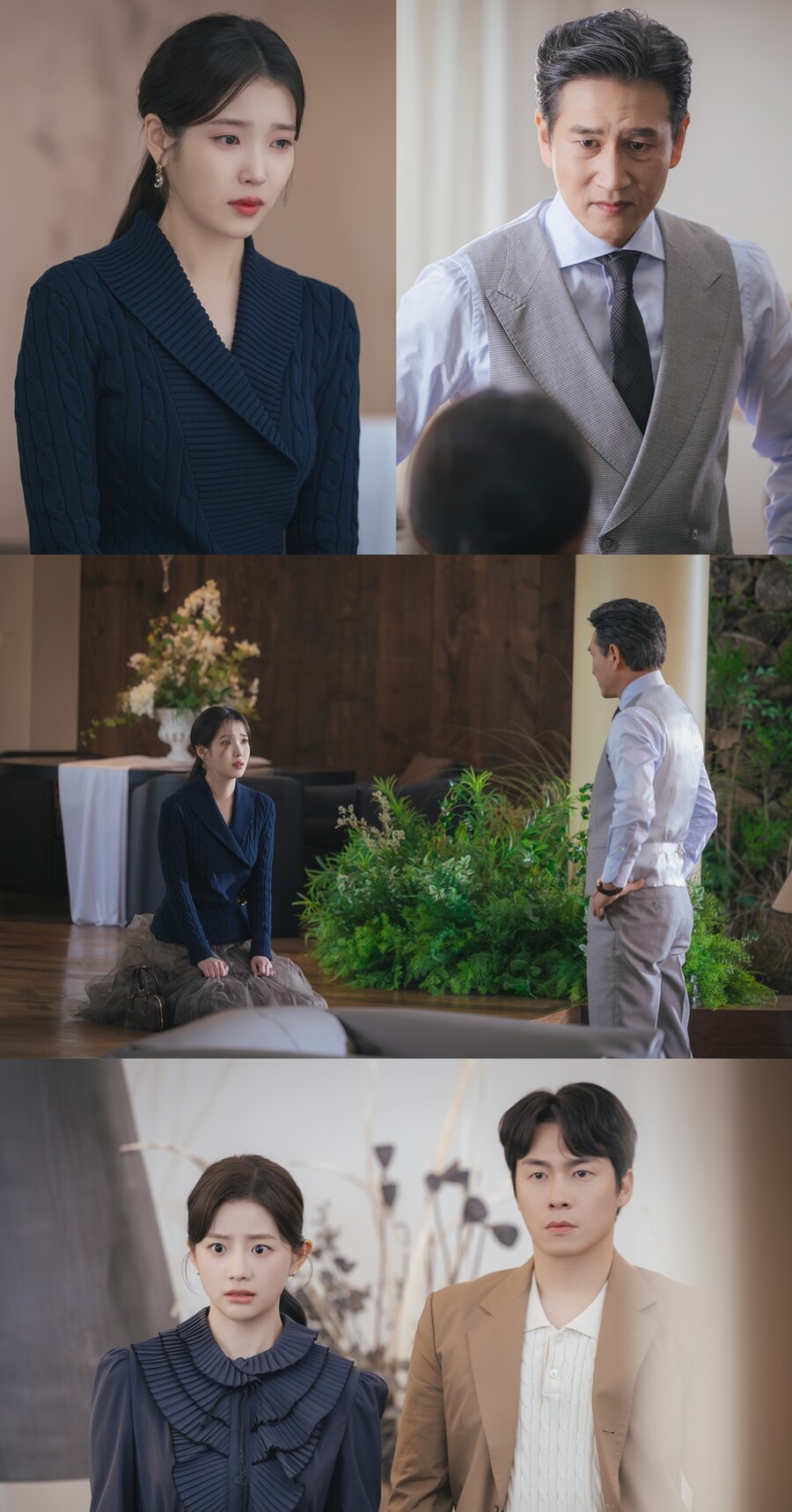 ▲ 아이유가 아버지 조승연에게 무릎을 꿇었다.  제공|MBC '21세기 대군부인'