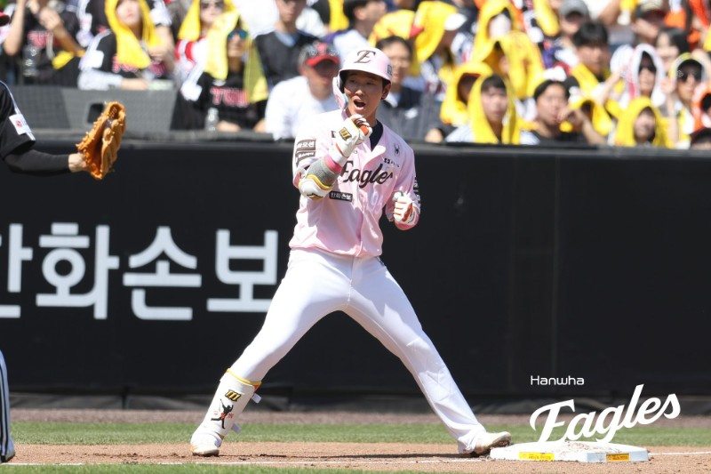 ▲ LG와 주말 3연전 내내 맹활약하며 LG전 강세를 다시 한 번 드러낸 황영묵 ⓒ한화이글스