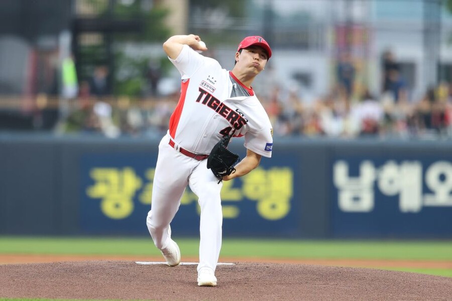 ▲ 3경기 연속 퀄리티스타트 투구로 선발 3연승을 질주한 황동하 ⓒKIA타이거즈