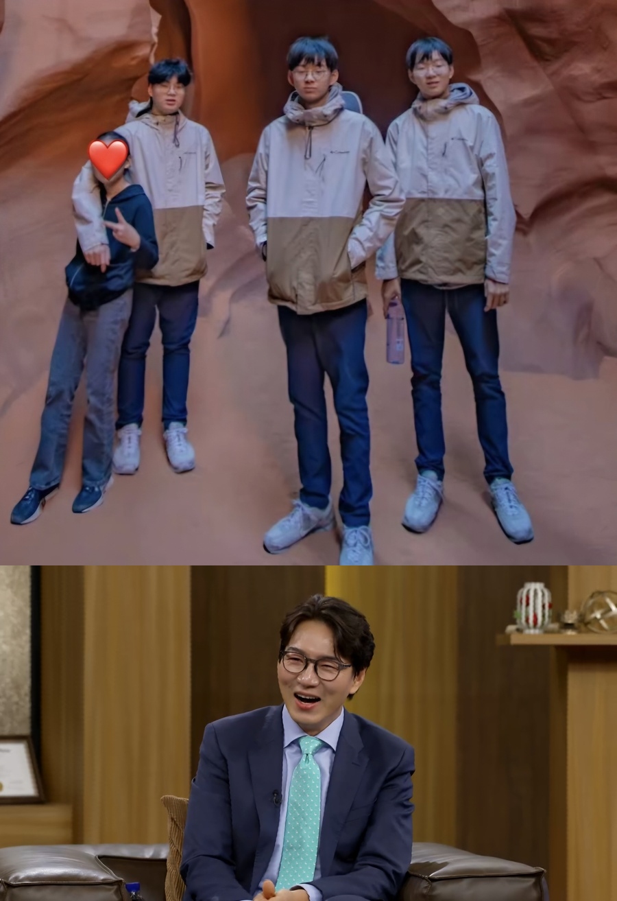 ▲ 송일국(사진 아래)와 삼둥이 대한 민국 만세. 제공|MBN '김주하의 데이앤나잇'