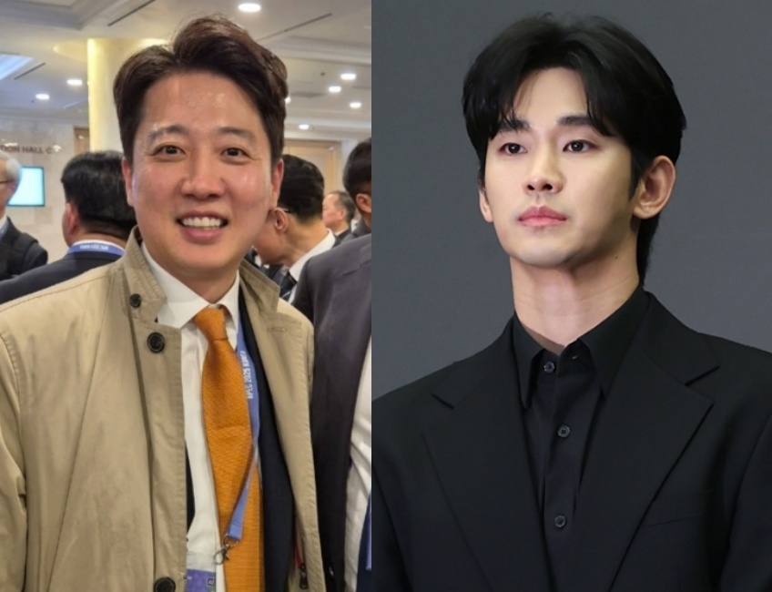 ▲이준석 개혁신당 대표(왼쪽)와 배우 김수현. 출처|이준석 SNS, ⓒ곽혜미 기자