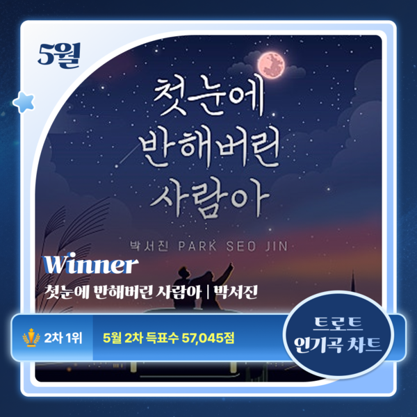 박서진 '첫눈에 반해버린 사람아', '스티덤 트로트리그' 5월의 노래