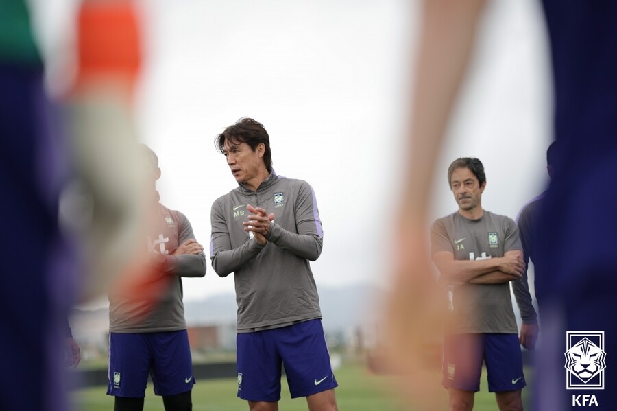 ▲ 30일 미국 유타 헤리만 자이언스뱅크 트레이닝센터에서 남자 축구대표팀이 트리니다드토바고와 친선전을 하루 앞두고 훈련을 진행했다. ⓒ 대한축구협회