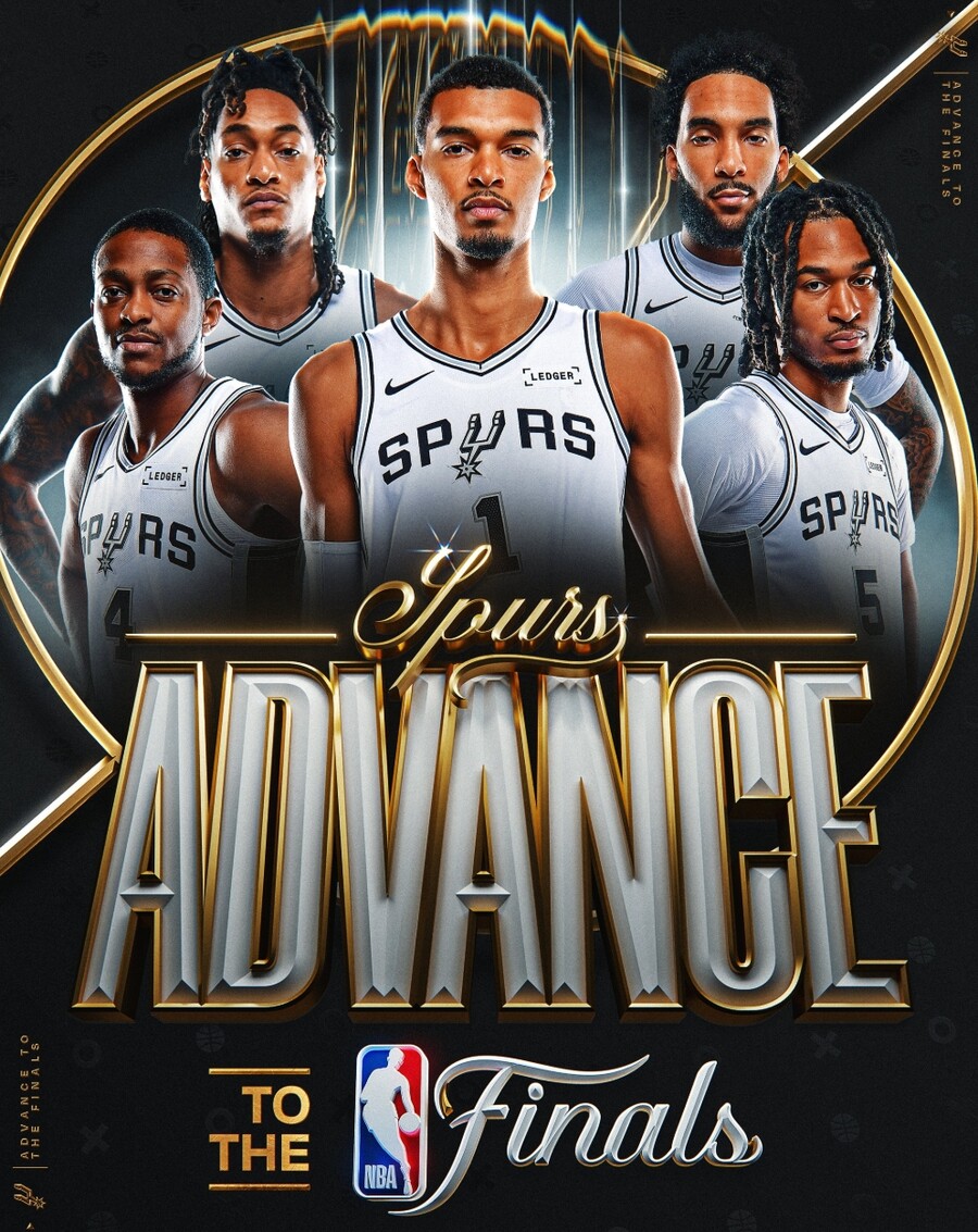 ▲ 샌안토니오 스퍼스는 오클라호마시티 썬더를 따돌리고 NBA 파이널에 진출했다. ⓒNBA SNS