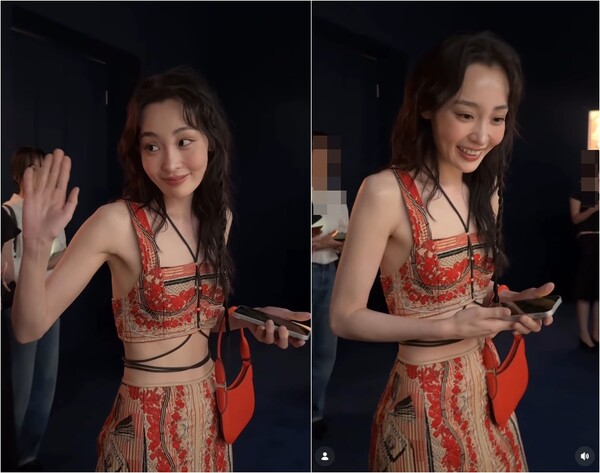 김민하, '뼈말라' 성공했는데 '거북목' 교정은 아직 안 됐나...행사장서 '파격 패션'