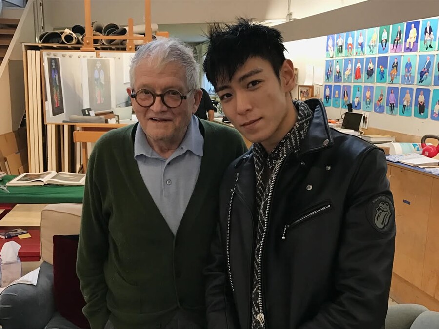 탑, 현대미술 거장 故데이비드 호크니 추모…아련한 투샷
