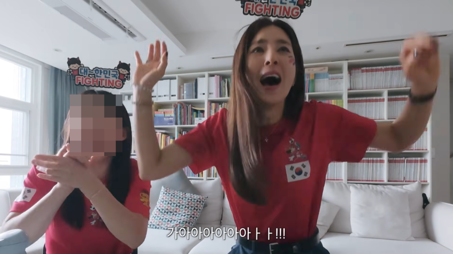 축구패밀리 맞네…한채아, 체코전 승리에 열광 '차범근·차세찌는 현지 직관'
