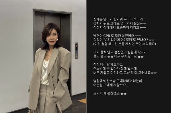 김준희, 반려견 심정지 응급상황 "남편 CPR로 기적처럼 살렸다"