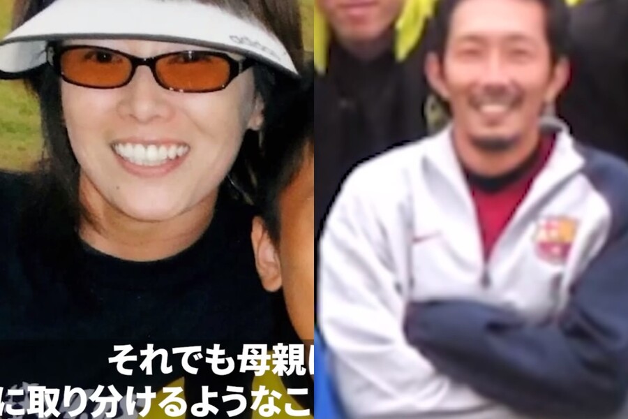 ▲ 튀니지전 맹활약엔 특별한 의미가 하나 더 있었다. 바로 '등번호'다. 우에다 아야세는 과거 일본 대표팀에서 줄곧 9번을 달았다. 하나 지난해 10월 '18번'으로 변경했다. 이유는 아버지였다. 18번은 우에다가 어린 시절 동경한 아버지 우에다 아키라(사진 오른쪽) 씨가 현역으로 뛸 때 사용한 번호다. ⓒ 'netralnews' SNS