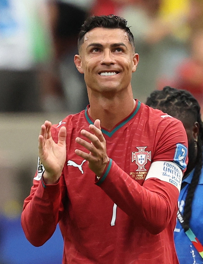 ▲ 2026 FIFA 월드컵 K조 포르투갈 대 우즈베키스탄의 경기가 미국 텍사스주 휴스턴 스타디움에서 열렸다. 승리한 포르투갈의 크리스티아누 호날두가 경기 후 기뻐하고 있다. ⓒ연합뉴스/REUTERS