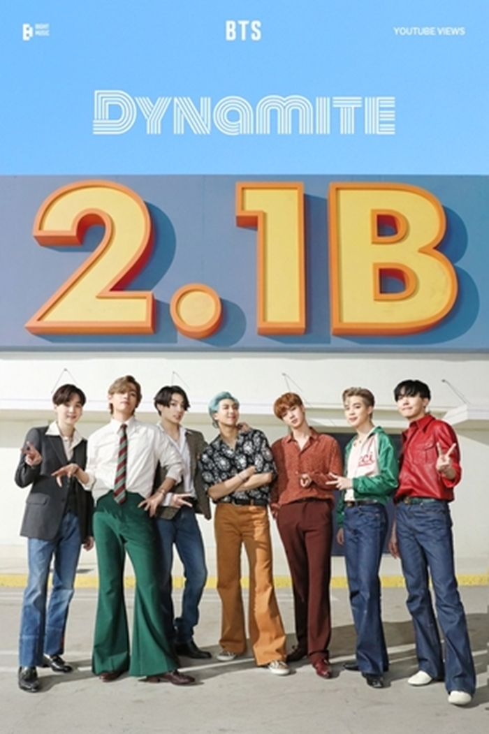 방탄소년단 '다이너마이트' 뮤비, 21억뷰 돌파…새로 쓴 자체 신기록