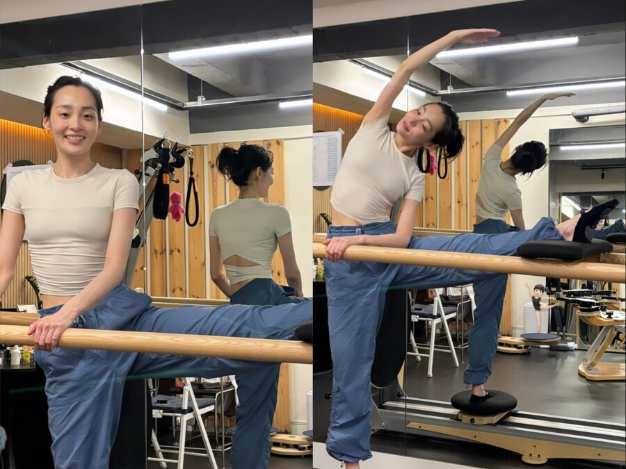 김민하, '뼈말라'도 건강하게…부러질 듯한 팔뚝으로 필라테스 인증