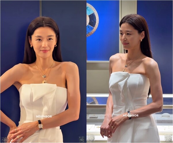 '46세 애둘맘' 전지현, '뼈말라'와 '말근육' 사이...행사장서 힘줄 갈라진 전완근 포착 "몸매 미쳤다"