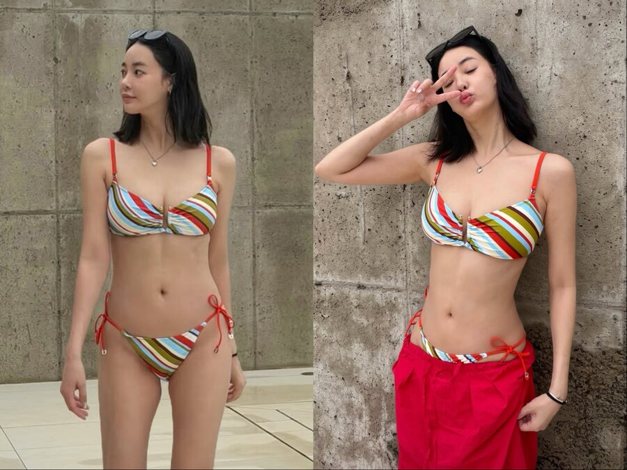 '5대 얼짱' 이주연, 제주도서 마음껏 몸매 과시…'39세' 비키니 자태