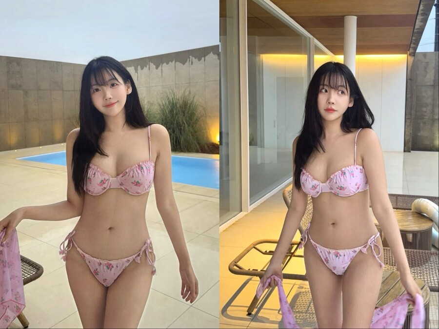 '명곡 제조기' 레이나, 몸매 이정도였나…플라워 패턴 핑크 비키니 '반전'
