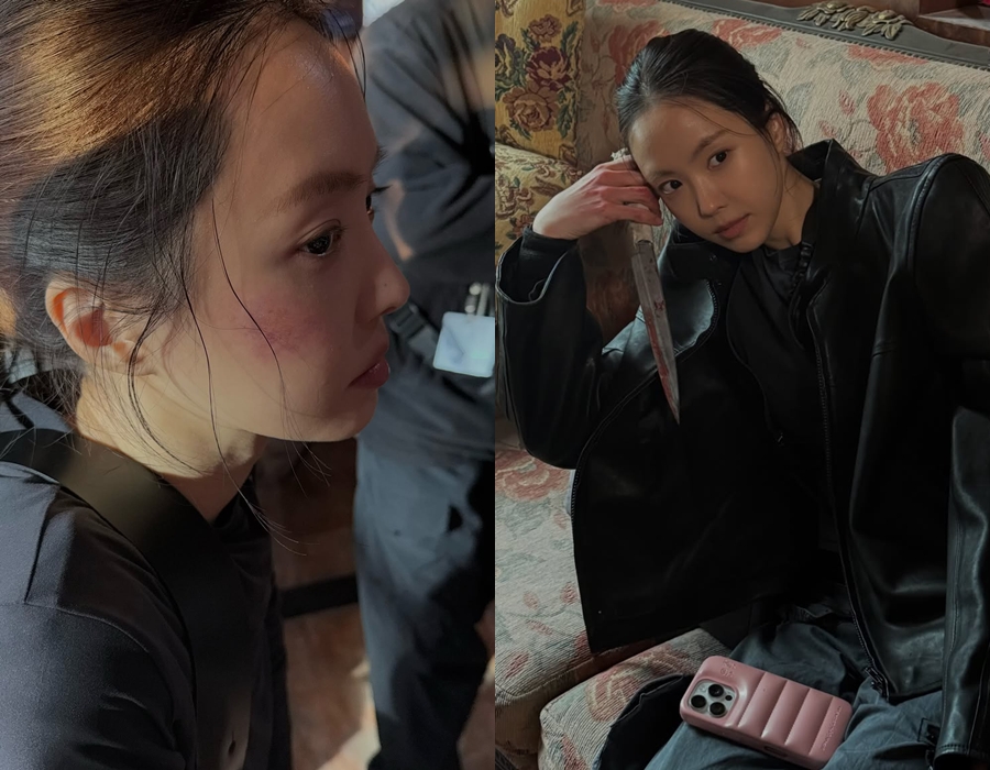 멍이 퉁퉁 손나은, 피묻은 칼 들고 '살벌'…'김부장' 액션 홍일점 비하인드