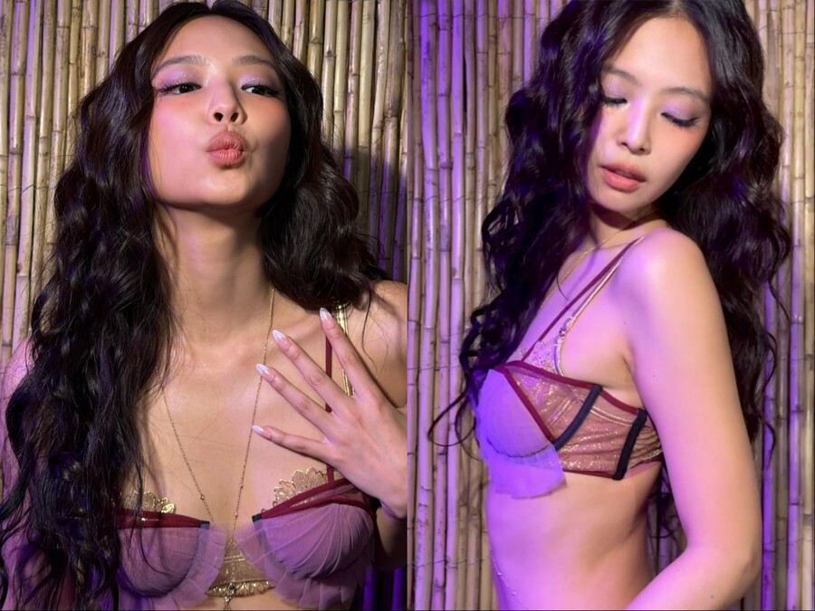 '눈을 어디다 둬야할지'…제니, 가릴 곳만 가린 초미니 브라톱