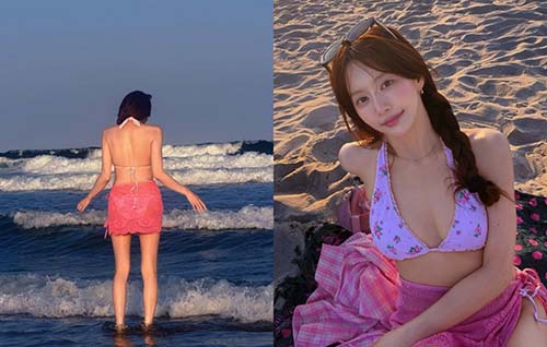 '눈을 뗄 수 없네' 한보름, 압도적 글래머 비키니룩