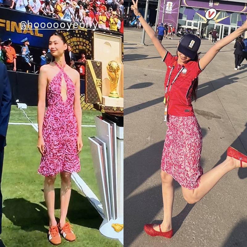 정호연, 드레스에 축구화…'월드컵 결승전' 드레스코드도 "월드클래스"