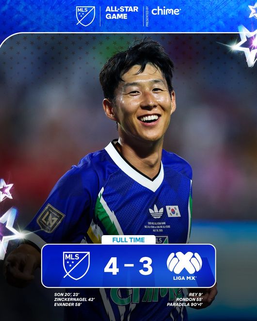 ▲ MLS를 대표하는 별들이 총출동한 축제의 무대에서 손흥민은 단 3분 만에 흐름을 뒤집는 멀티골을 폭발시키며 또 하나의 역사까지 새로 썼다. ⓒ MLS