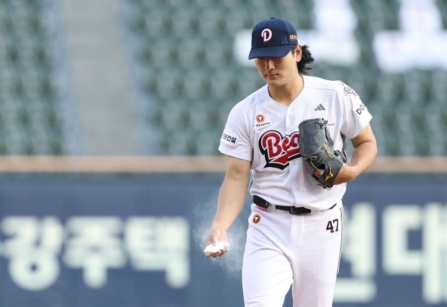 ▲ 남은 기간 자신의 몸값을 어디까지 올릴 수 있을 것인지 관심을 모으는 곽빈 ⓒ두산베어스