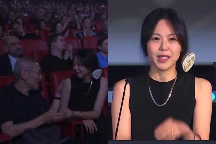 "동료가 아가와 같이" 김민희, 로카르노 최우수연기상 울컥…홍상수 반응 포착
