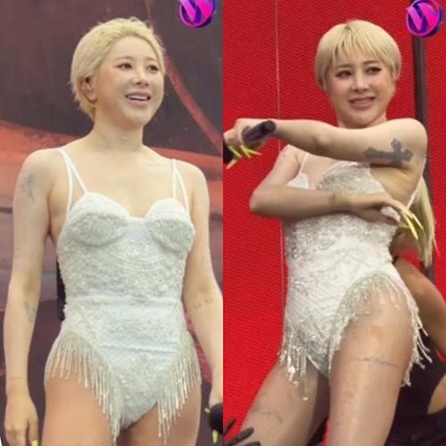 ‘지방흡입’ 서인영, 탈색+파격 바디슈트…워터밤 뒤흔든 몸매