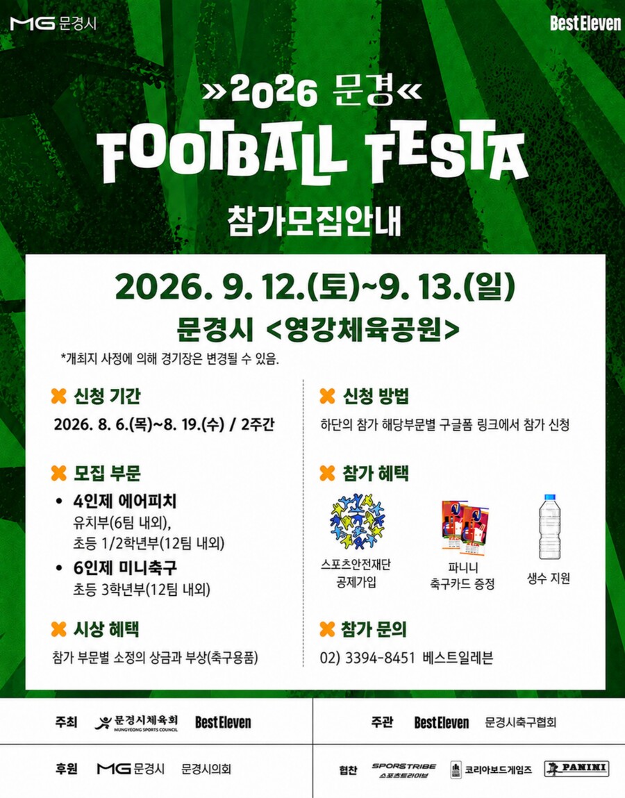 문경 '풋볼페스타' 9월 개최, 4개 부문 40여팀 참가