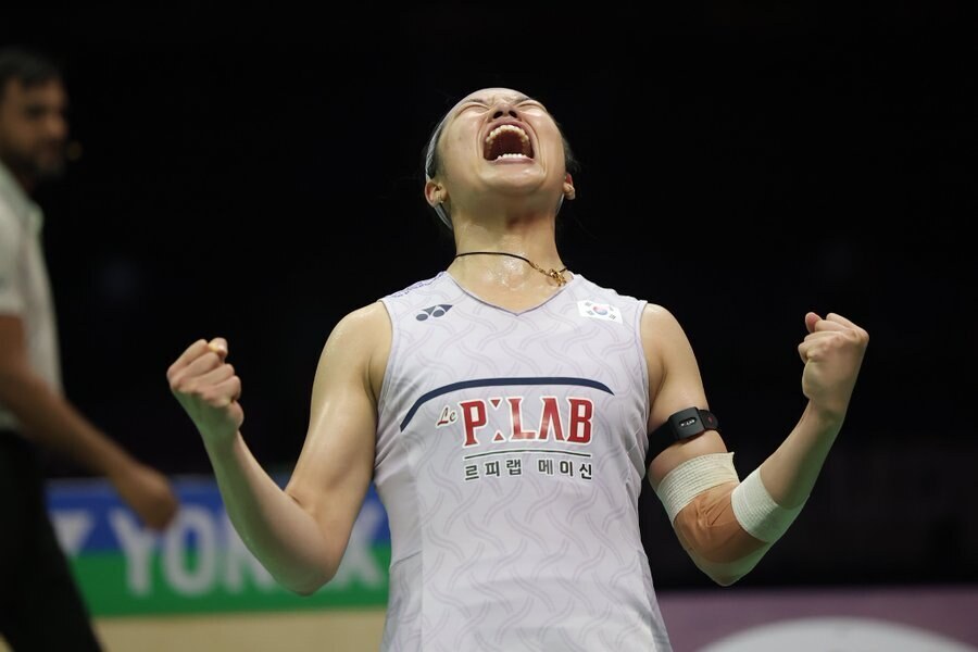 ▲ 여자단식 세계랭킹 1위 안세영(사진)은 4일 중국 창저우에서 열린 2026 세계배드민턴연맹 중국 마스터스 8강전에서 김가은을 2-0으로 돌려세웠다. ⓒ 'BAI Media' SNS