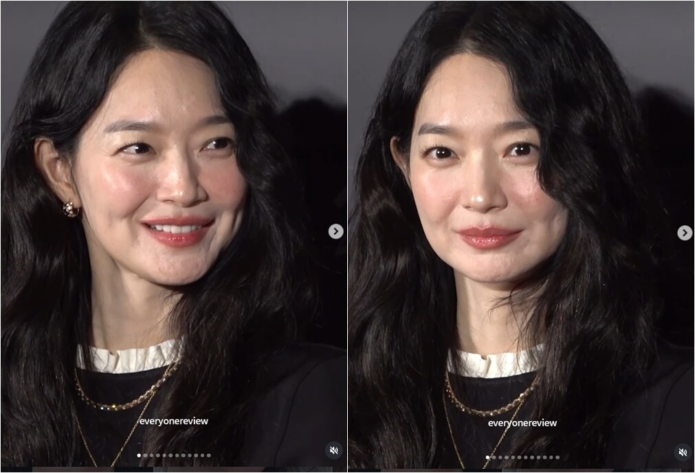 43세 신민아, 보조개 따라서 파인 깊은 주름...'얼빡샷'에 "자연스러워" vs  "턱선 무너져" 반응 후끈