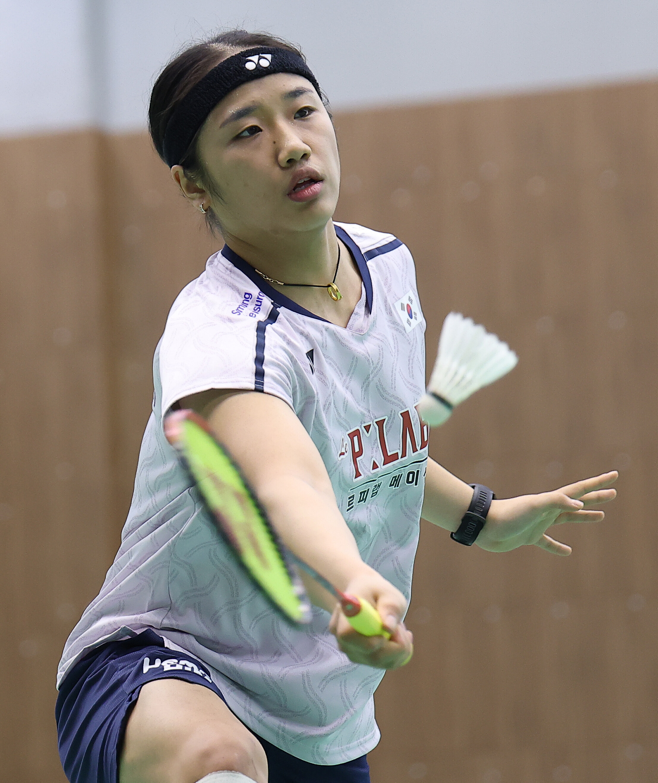 ▲ 대한민국 배드민턴 국가대표 안세영이 8일 진천 국가대표선수촌에서 열린 2026 아이치·나고야 아시안게임 대한배드민턴협회 미디어데이 공개훈련에서 연습하고 있다.ⓒ연합뉴스